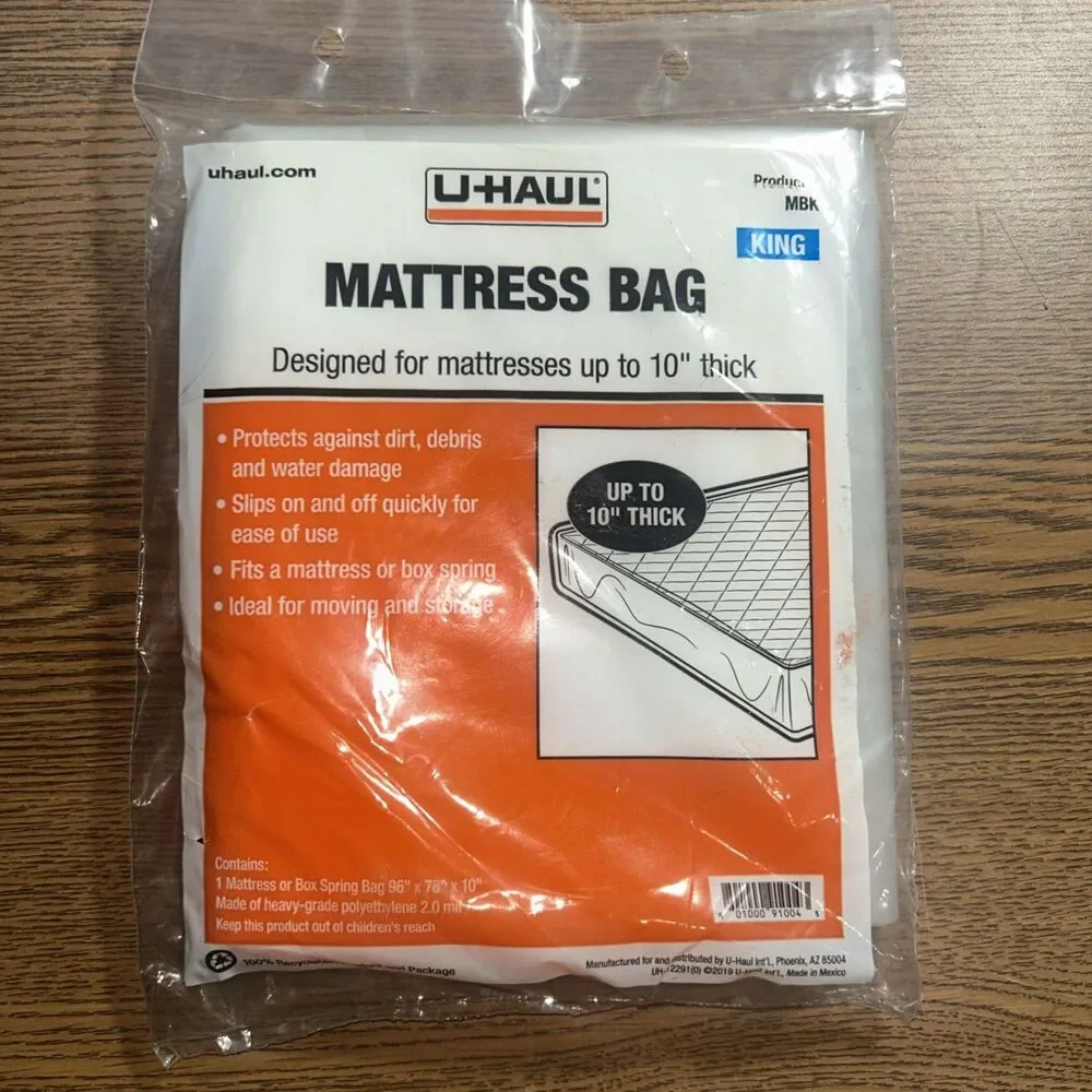 U-Haul King Size Mattress Bag for Moving Storage 96” x 78” x 10” New